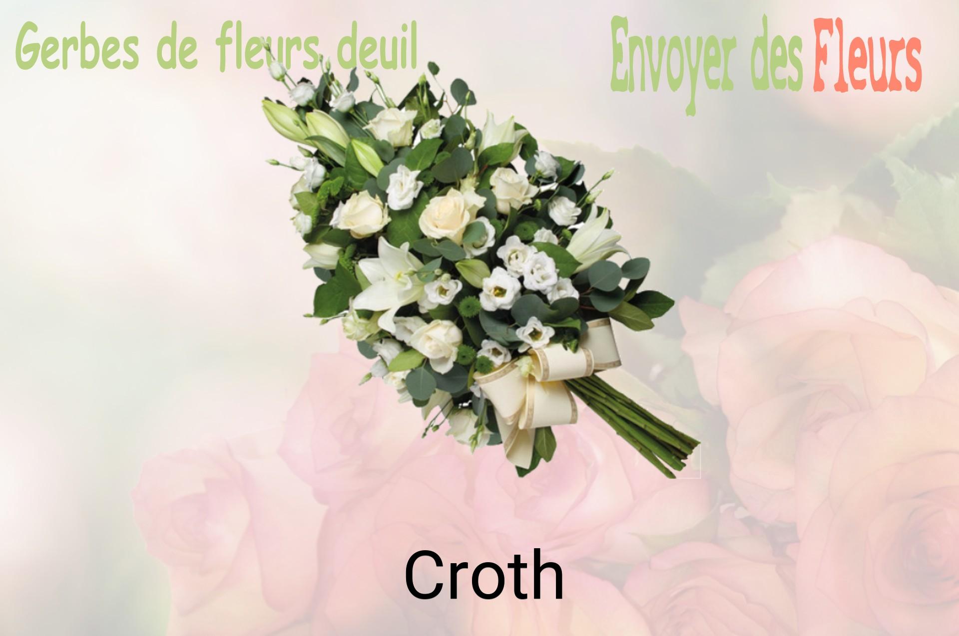 Gerbe de fleurs de deuil livrée à Croth